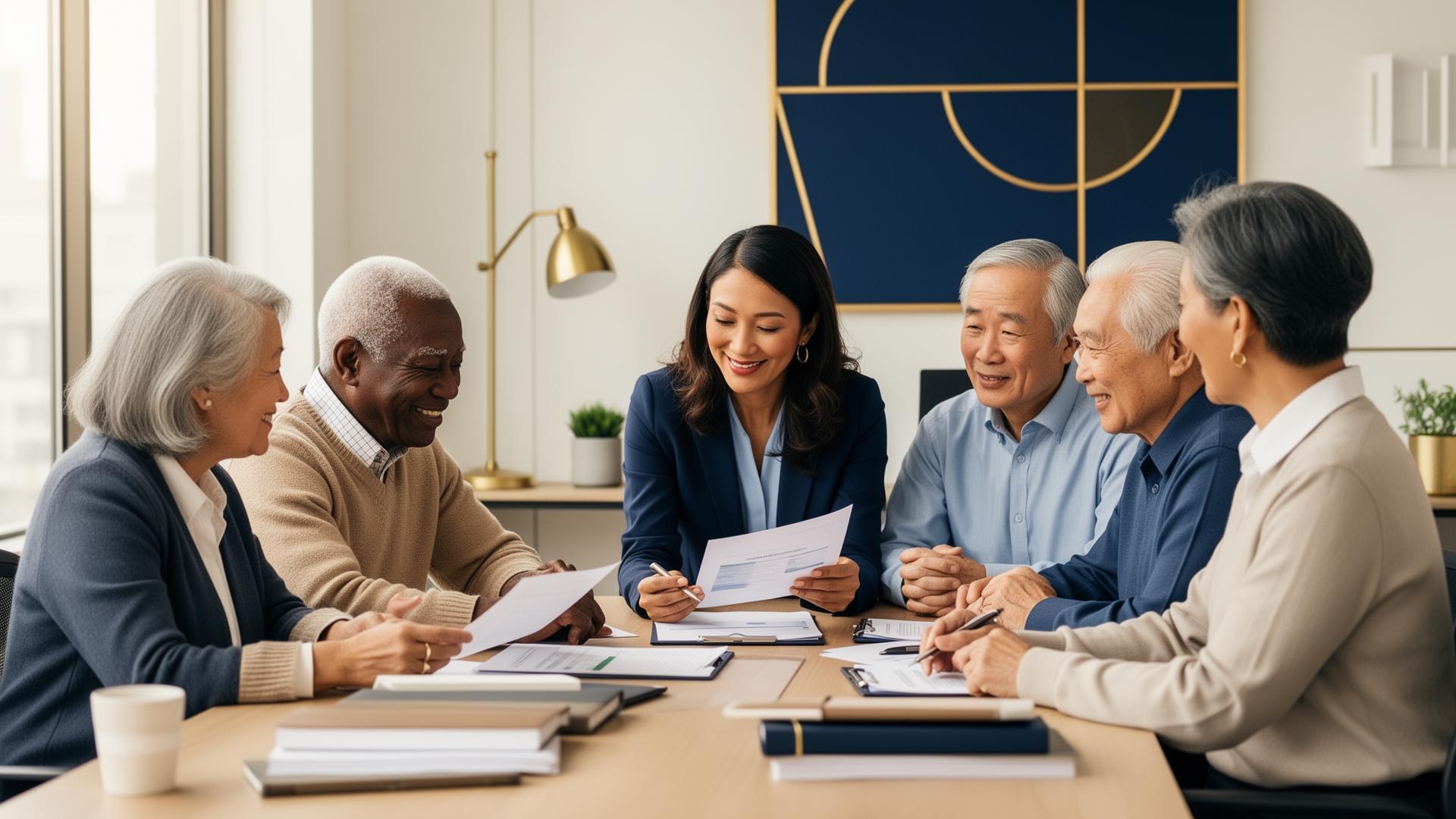 Regal Insurance agents helping a client